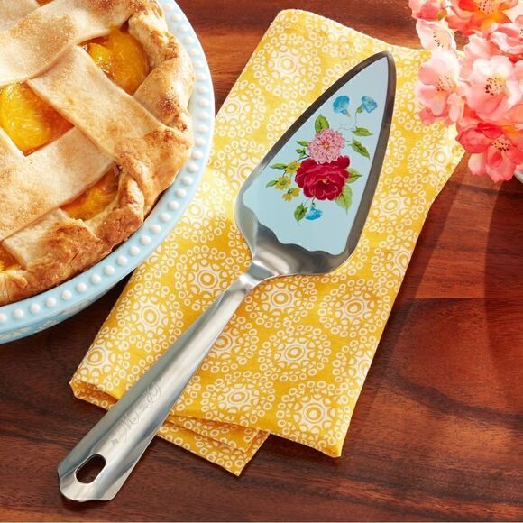 Rare 🦋 New Pioneer Woman Sweet Rose Pie Server - Picture 3 of 5